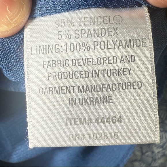 Garnet Hill Sleeveless Tencel Jersey Dress Side Pockets Blue Large - Picture 7 of 7